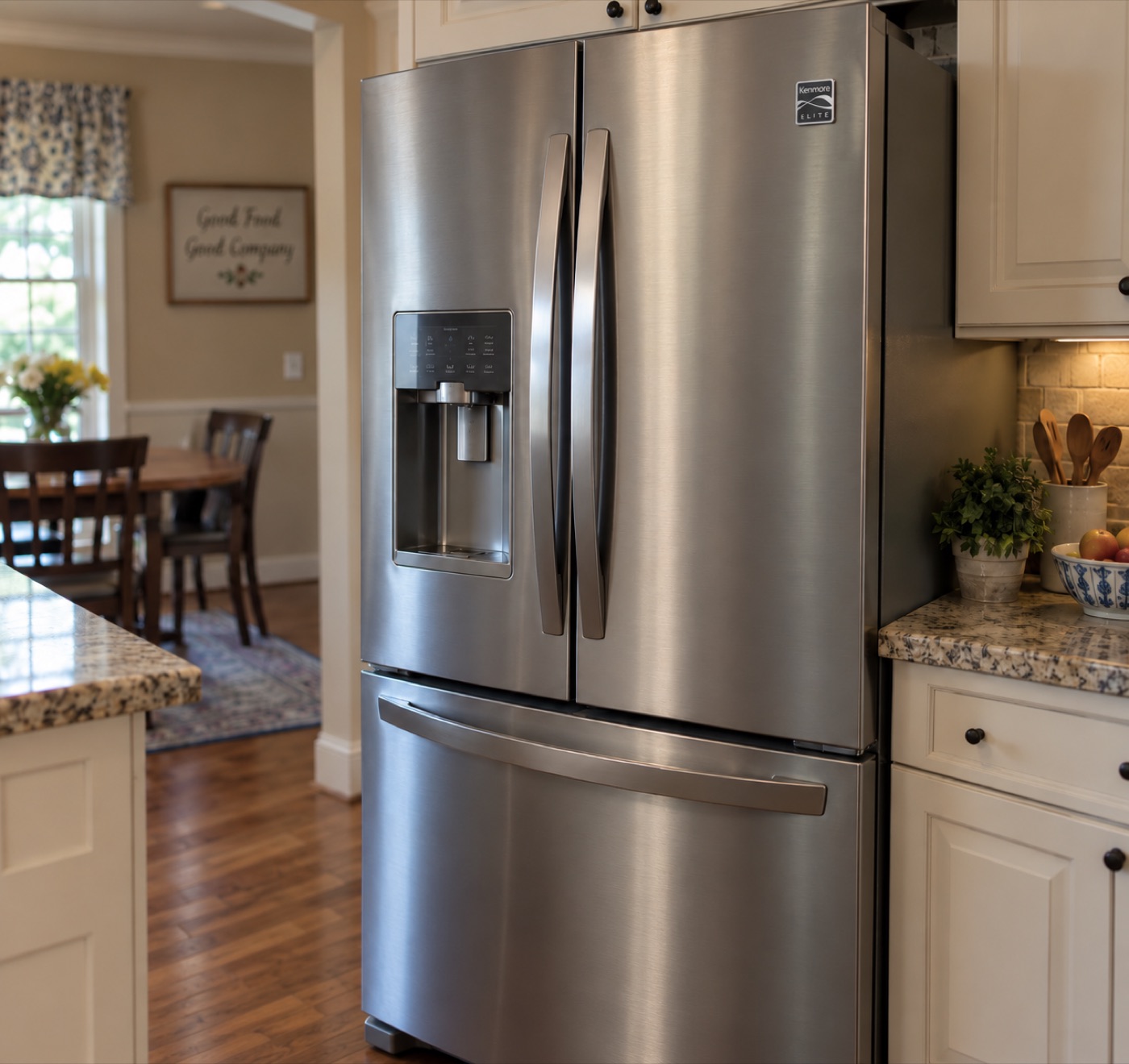Kenmore Elite French-door refrigerator in a Houston kitchen
